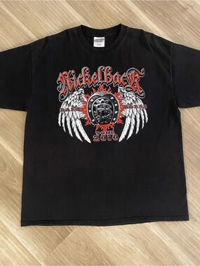 Vintage Nickelback Shirt Mens XL Black Concert Tour 2010 Dark Horse Buckcherry